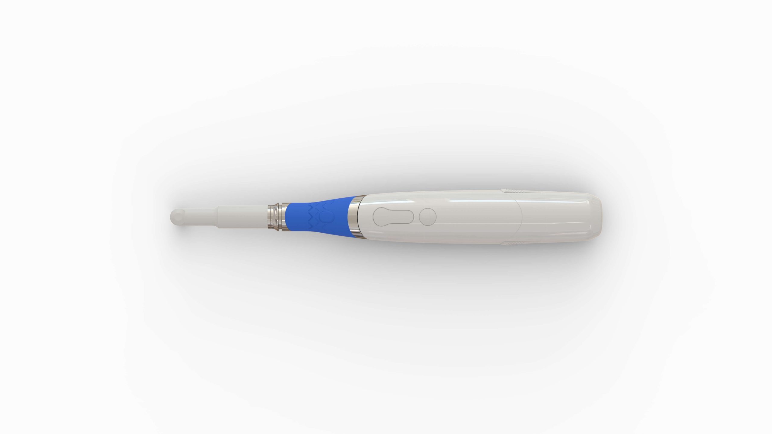 Cordless prophy handpiece production — assembled unit side view